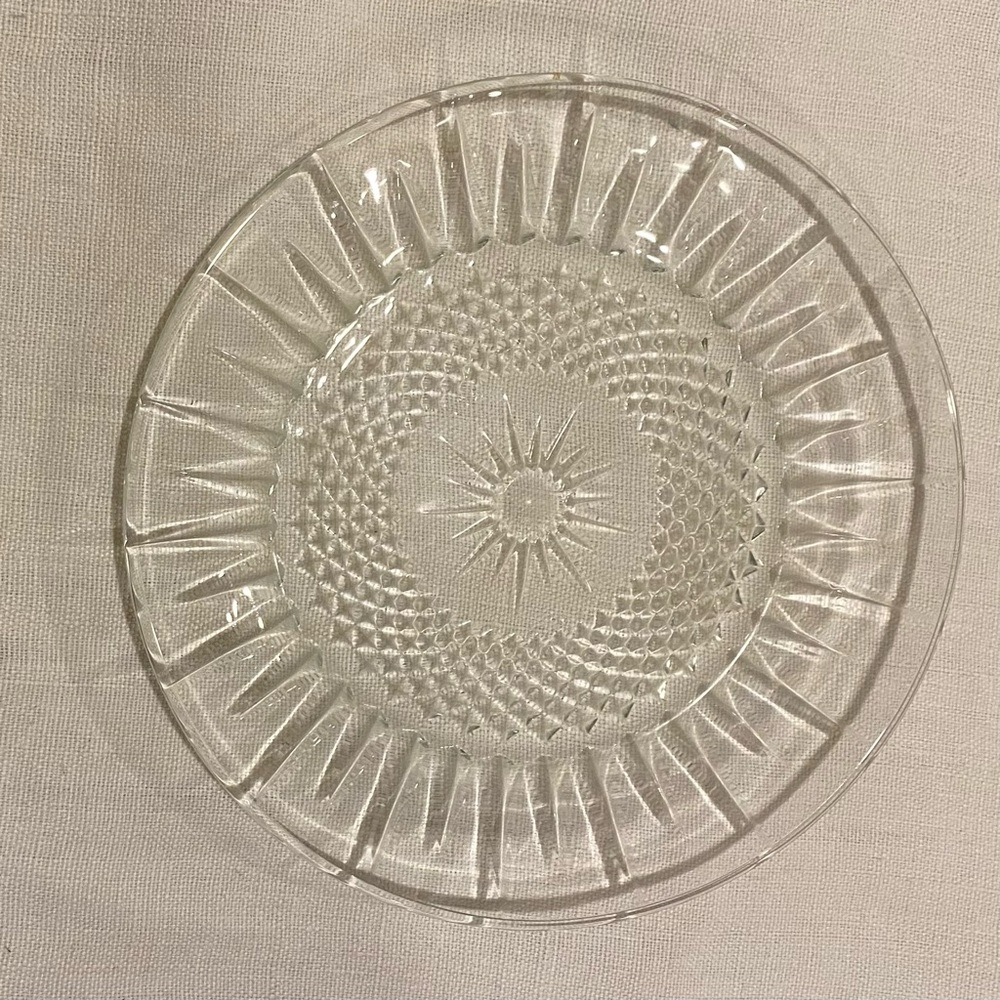 Vintage Cristal D’Arques-Durand clear glass plate - dessert/ salad.
